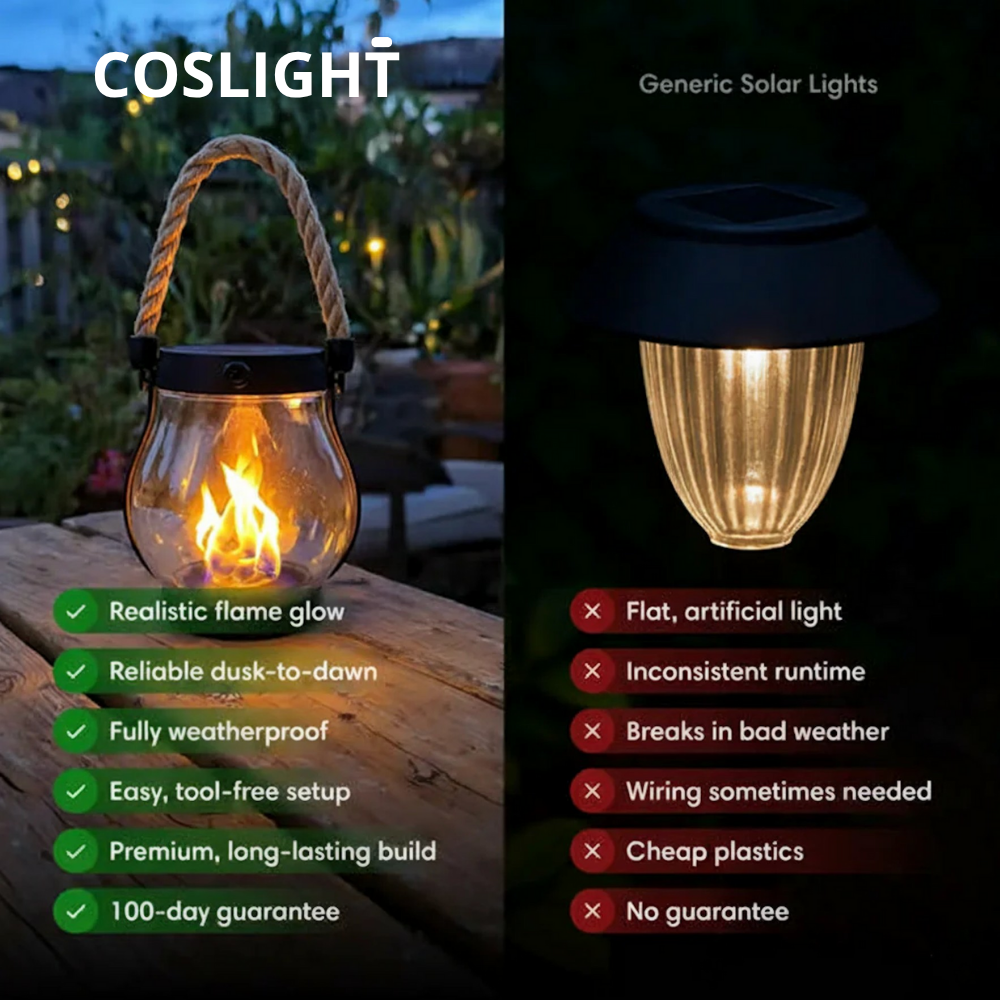 COSLIGHT™ FlameGlow Solar Lanterns